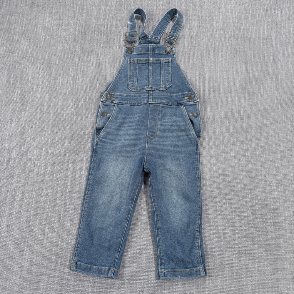 Little Co by Lauren Conrad Kids Blue Denim Overalls Medium Wash 4T Adjustable
